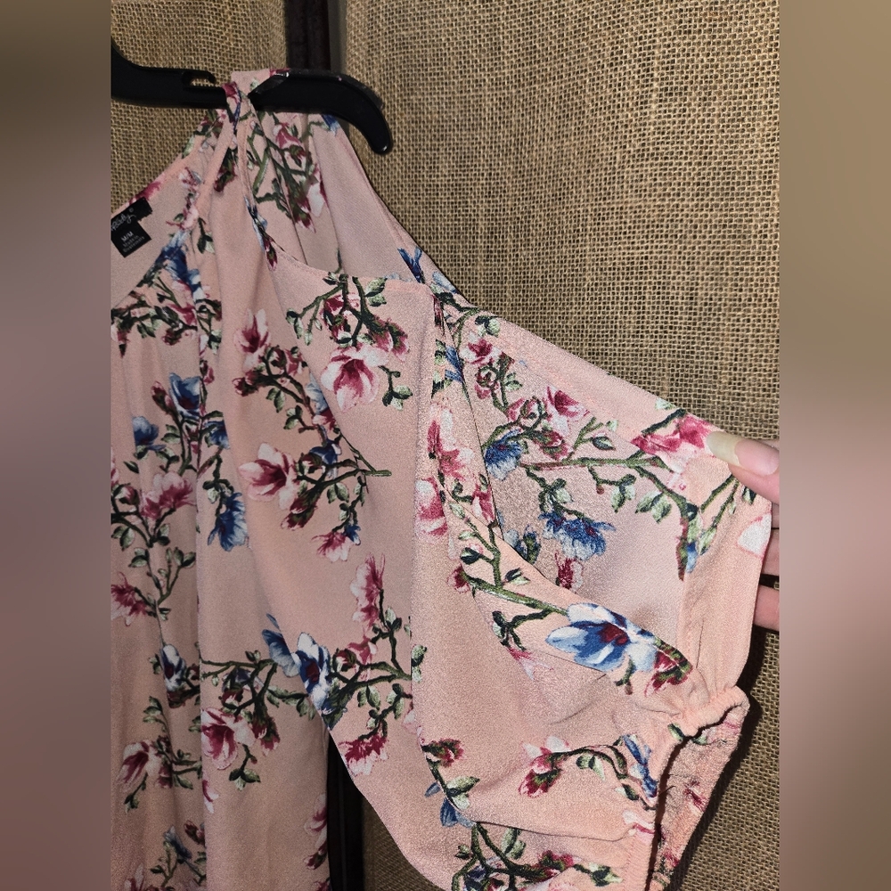 Women's Philosophy Vented Sleeve Pink Floral Blush Pink Top Size Medium - Picture 5 of 8